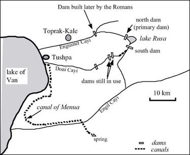 In the Mesopotamian north: the kingdum of Urartu. The oldest dams still in use