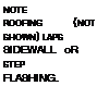 Подпись: NOTE ROOFING (NOT SHOWN) LAPS SIDEWALL oR STEP FLASHING. 