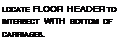 Подпись: LOCATE FLOOR HEADER TO INTERSECT WITH BOTTOM OF CARRIAGES.