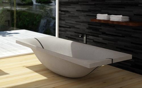 Concrete baths and Dade Design company sinks.