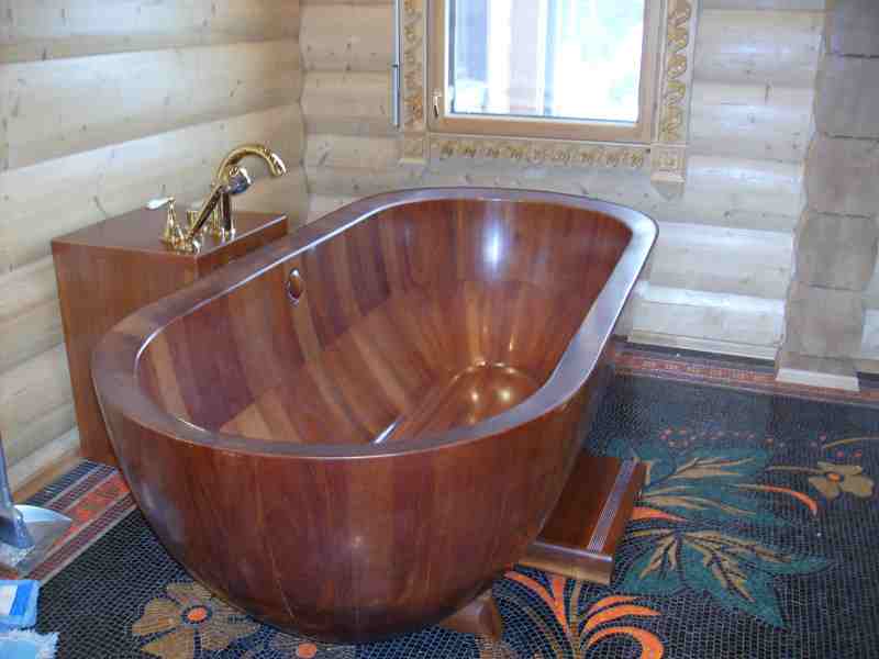 Wood baths.